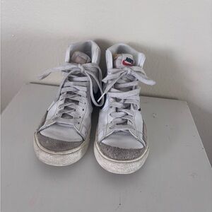 Nike White and Gray High-Top blazer Sneakers worn